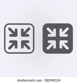 Exit full screen icon set . Vector illustration