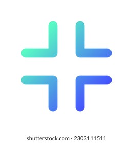 Verlassen Sie Vollbild Pixel perfekte Farbverlauf-Linear-Icon. Video-Player-Bar. Holen Sie sich den Vollbildmodus heraus. Zeilennutzer-Schnittstellensymbol Modernes Piktogramm. einzelne Vektorgrafik
