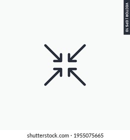 Exit full screen, premium quality flat icon. Vector logo concept for web graphics, EPS 10