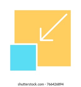 Exit full screen silhouette icon. 96x96 for Web Graphics and Apps.  Simple Minimal Pictogram. Vector