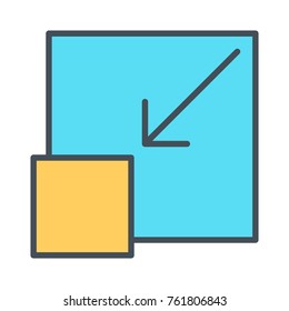 Exit full screen thin line icon. 96x96 for Web Graphics and Apps.  Simple Minimal Pictogram. Vector