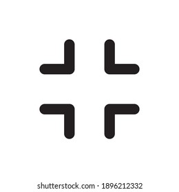 Salir del contorno de iconos de pantalla completa. ilustración vectorial aislada en fondo blanco. trazo editable