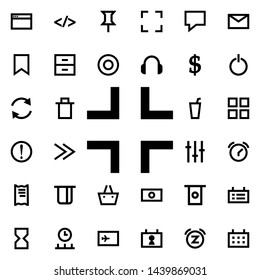 exit from full-screen mode icon. Universal set of web for website design and development, app development