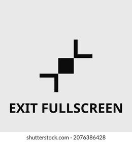 Salir del icono del vector de pantalla completa. Ilustración delgada de salida a pantalla completa para aplicaciones móviles, web y de escritorio. Salir del símbolo de pantalla completa.