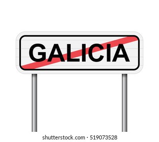 Exit of Galicia, Spain road sign vector