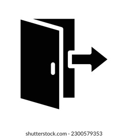 exit glyph icon illustration vector graphic