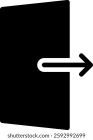 exit glyph icon illustration vector