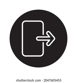 exit glyph icon isolated on white background
