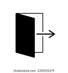 Exit glyph icon. Log out icon isolated on white Background.