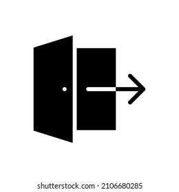 salir del vector de icono de glifo aislado en fondo blanco