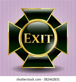 Exit gold badge or emblem