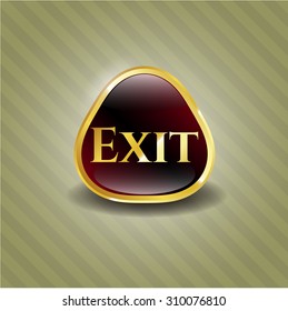 Exit gold shiny emblem