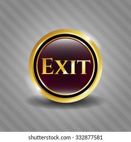 Exit gold shiny emblem