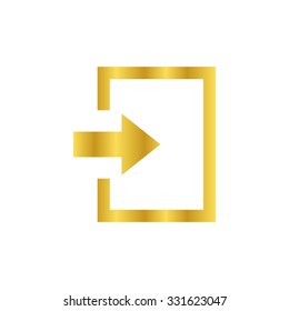 exit  - gold vector icon