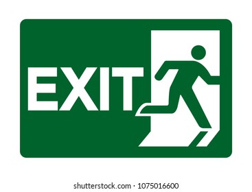 Exit Green Emergency Symbol Sign Vector Stock Vector (Royalty Free ...