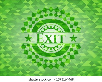 Exit green mosaic emblem