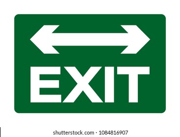 Exit Green Symbol Sign, Vector Illustration, Isolate On White Background Label. EPS10