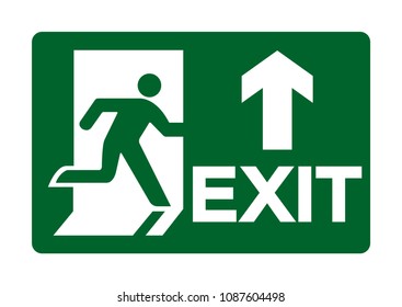 Exit Green Symbol Sign, Vector Illustration, Isolate On White Background Label. EPS10
