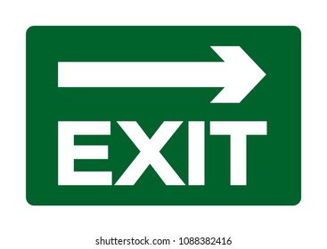 Exit Green Symbol Sign, Vector Illustration, Isolate On White Background Label. EPS10