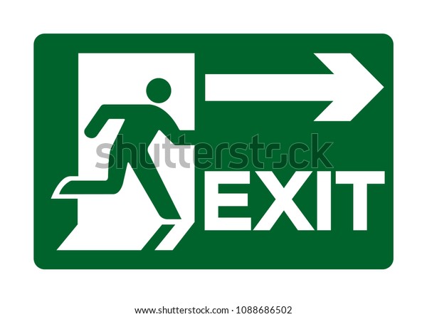 Exit Green Symbol Sign Vector Illustration Stock Vector (Royalty Free ...