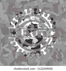 Exit grey camo emblem