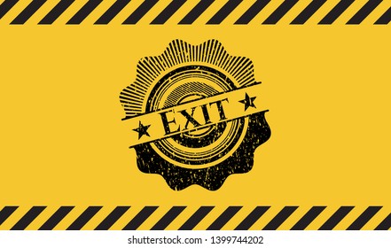 Exit grunge warning sign emblem. Vector Illustration. Detailed.