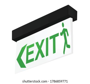 Exit hanging notice board. vector