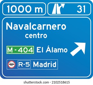 Exit Highway Traffic sign Isolated. Spanish Road Sign. Exit that guides you to another highway.
