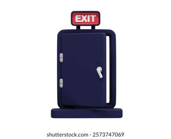 Exit icon 3d render vector