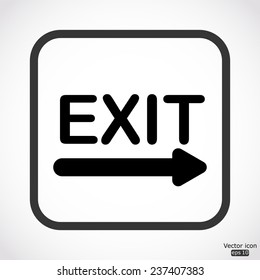 exit icon - black vector illustration