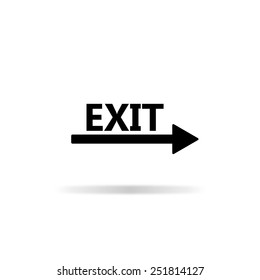 Exit icon - black vector illustration