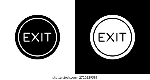 Exit icon black and white filled.