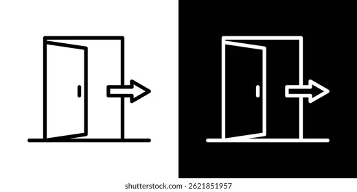 Exit icon concept stroke on white background