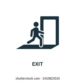 Exit icon. Creative element design from fire safety icons collection. Pixel perfect Exit icon for web design, apps, software, print usage.