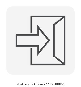 Exit Icon Design, Black And Outline.