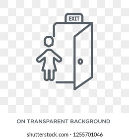 Exit icon. Exit design concept from Hotel collection. Simple element vector illustration on transparent background.