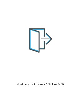 Exit icon design. Essential icon vector illustration design