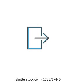 Exit icon design. Essential icon vector illustration design