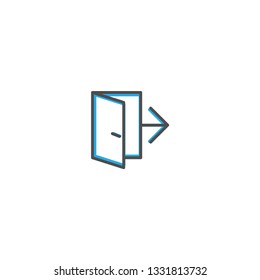 Exit icon design. Essential icon vector illustration design