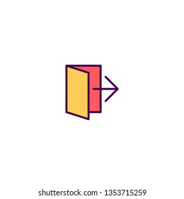 Exit icon design. Essential icon vector illustration
