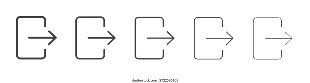 Sair do design de ícone, logotipo, aplicativo, interface do usuário. Ilustração vetorial, EPS