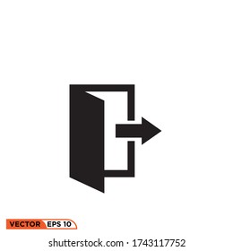 exit icon design vector illustration template