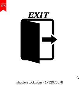 exit icon, door, exit, sign