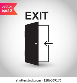 Exit icon. Door sign. Door vector icon. Door with arrow flat symbol. Door line icon.