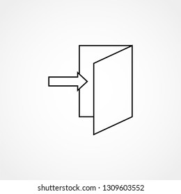 Exit icon. Door vector sign.
