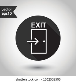Exit icon. Door vector icon. Door sign. Door with arrow flat symbol. Door line icon. EPS 10 pictogram 