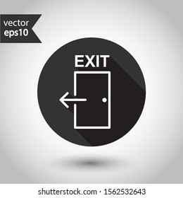 Exit icon. Door vector icon. Door sign. Door with arrow flat symbol. Door line icon. EPS 10 pictogram 