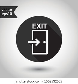 Exit icon. Door vector icon. Door sign. Door with arrow flat symbol. Door line icon. EPS 10 pictogram 