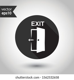 Exit icon. Door vector icon. Door sign. Door with arrow flat symbol. Door line icon. EPS 10 pictogram 