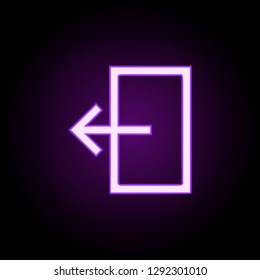 exit icon. Elements of web in neon style icons. Simple icon for websites, web design, mobile app, info graphics